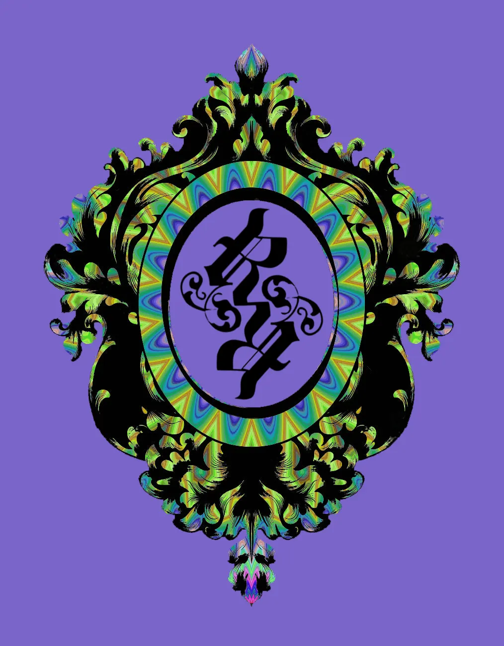 Radical Renaissance emblem in an ornate frame